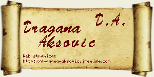 Dragana Aksović vizit kartica